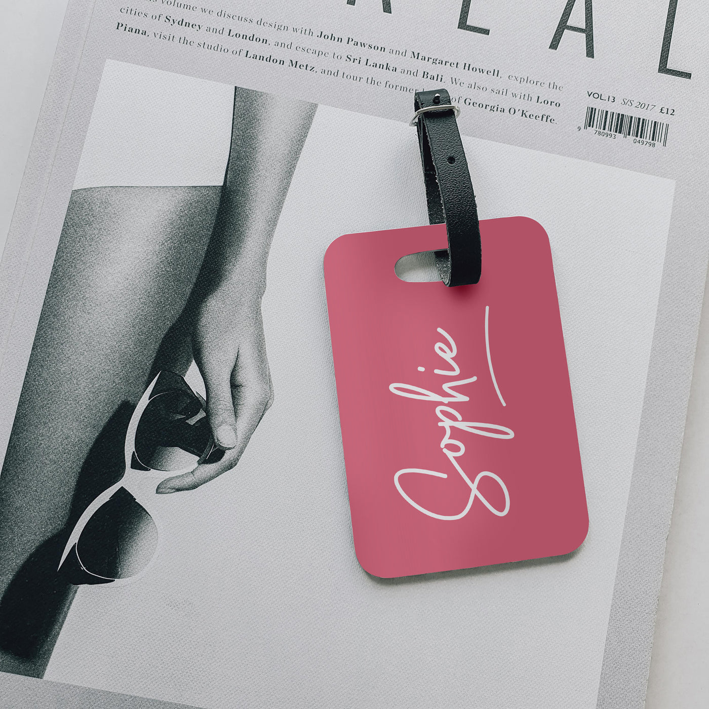Personalised Luggage Tag | Signature in Hot Pink