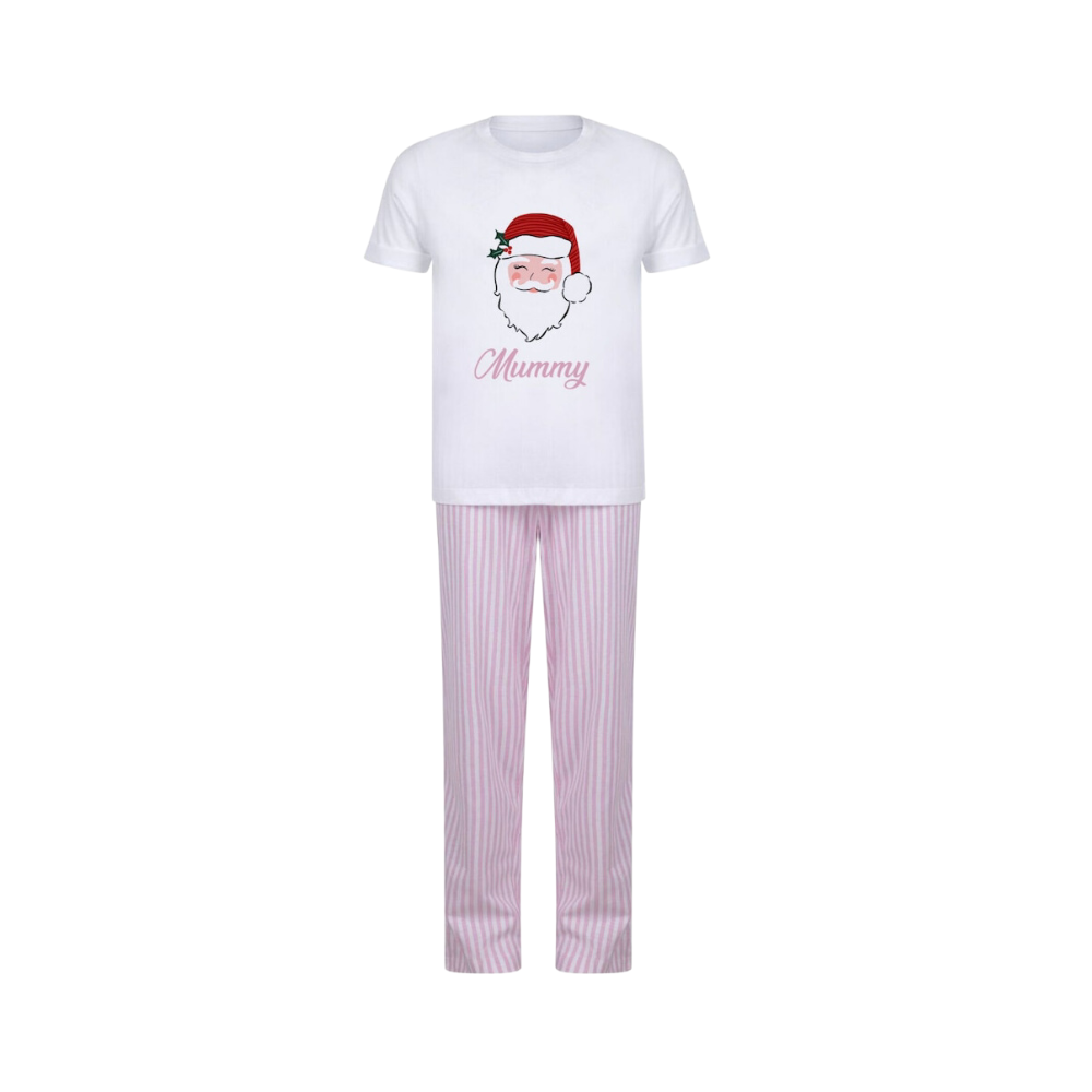 Pink Santa Personalised Christmas Pyjamas | Women