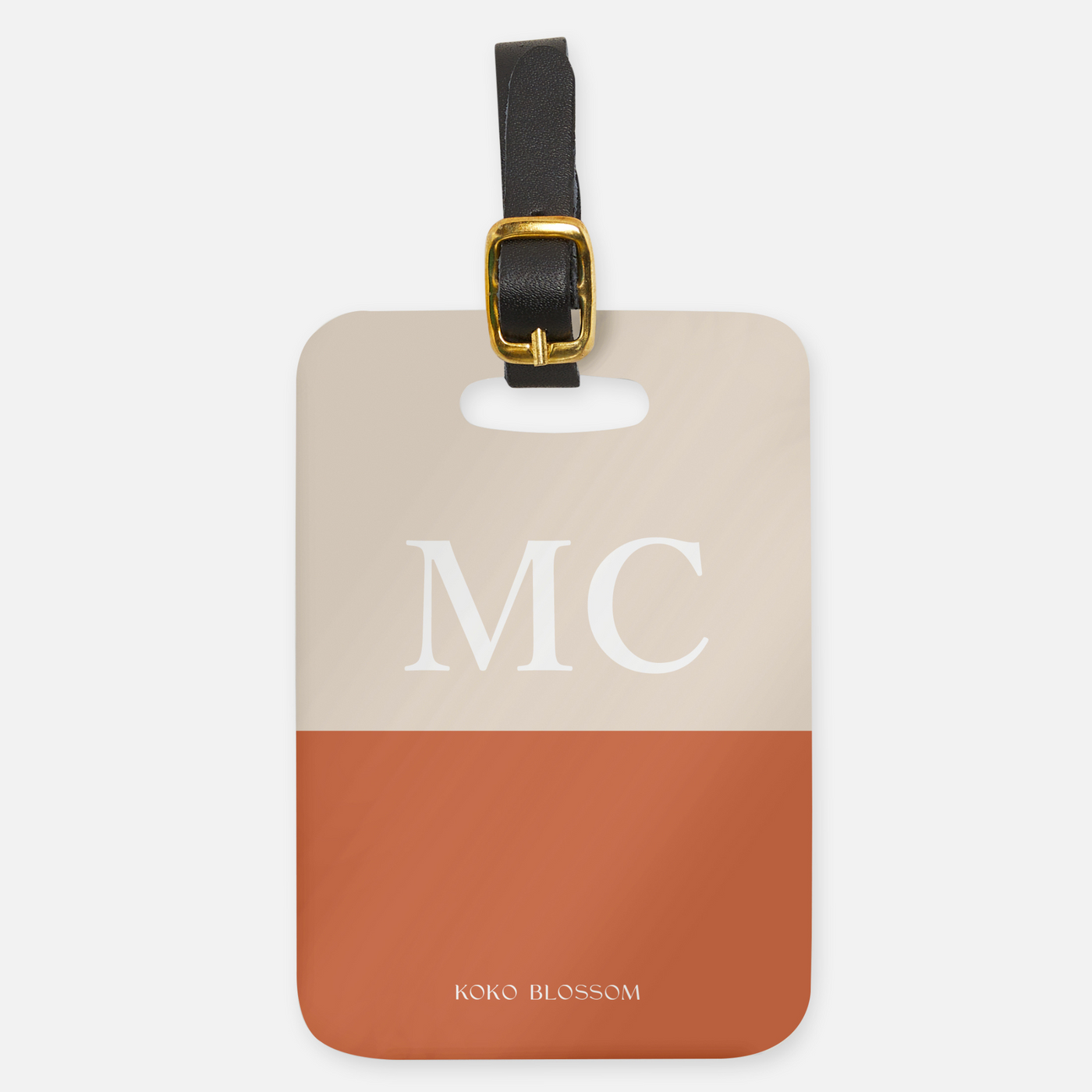 Personalised Luggage Tag | Colourblock in Vanilla + Caramel