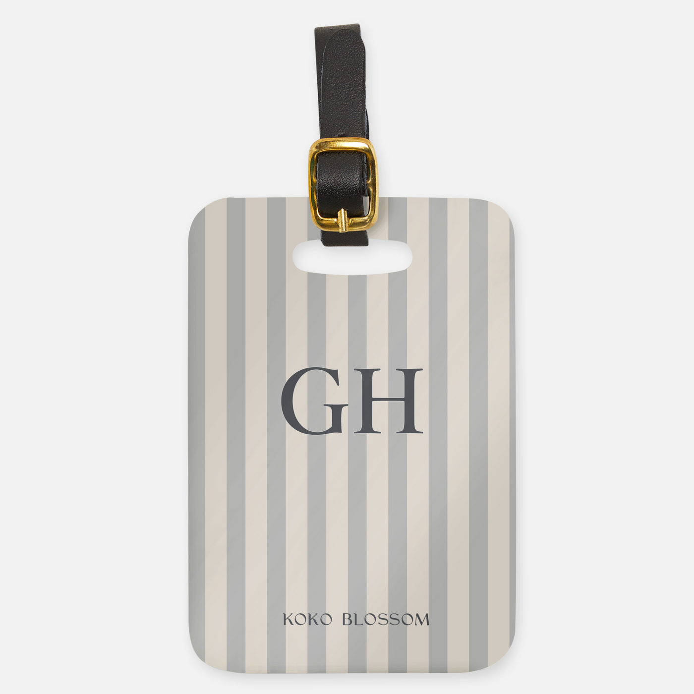 Personalised Luggage Tag | Amalfi Stripe in Dove