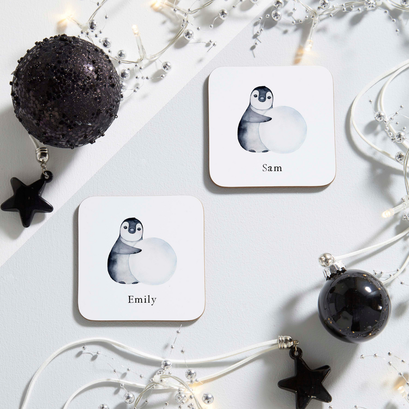 Personalised Coaster Set | Baby Penguin