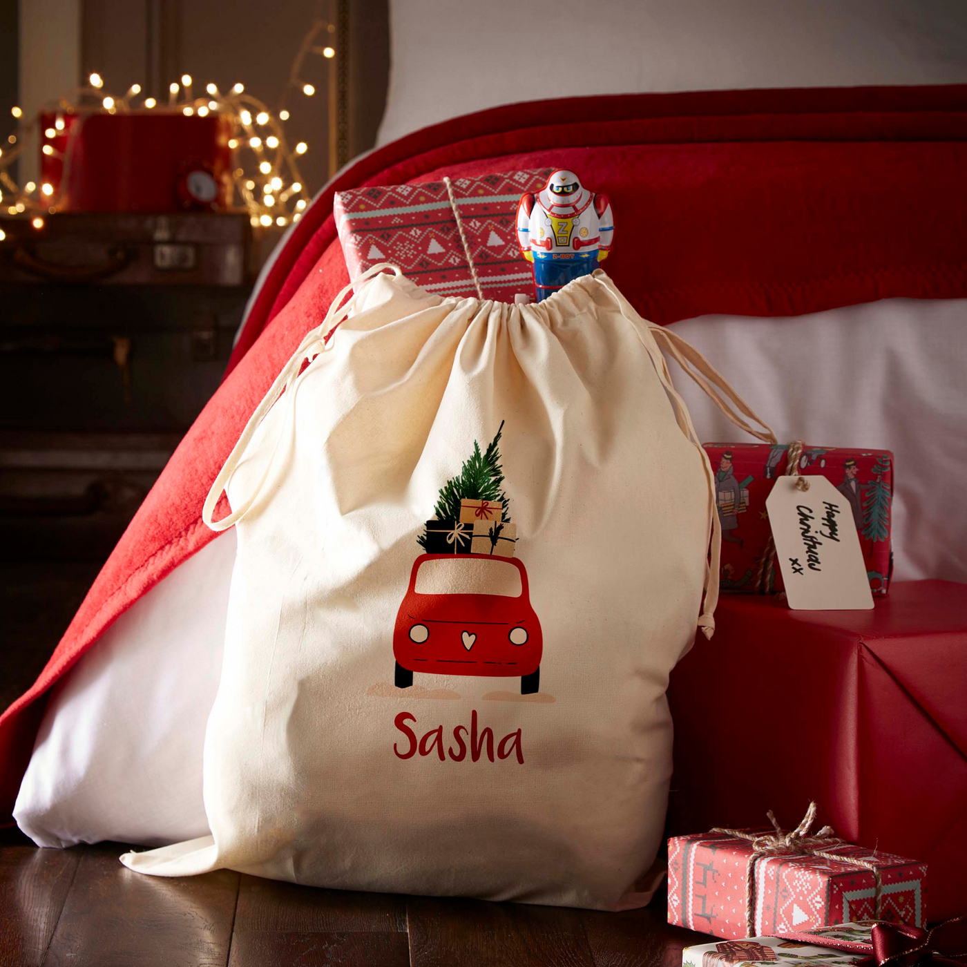 Personalised Santa Sack | Christmas Car