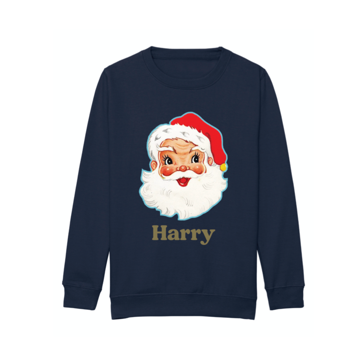 Personalised Retro Santa Sweatshirt | Navy