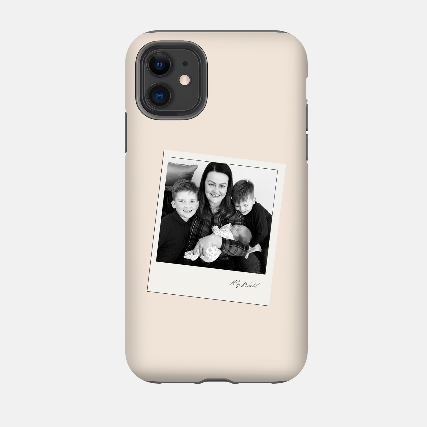 Personalised Phone Case Polaroid in Vanilla - Main Image