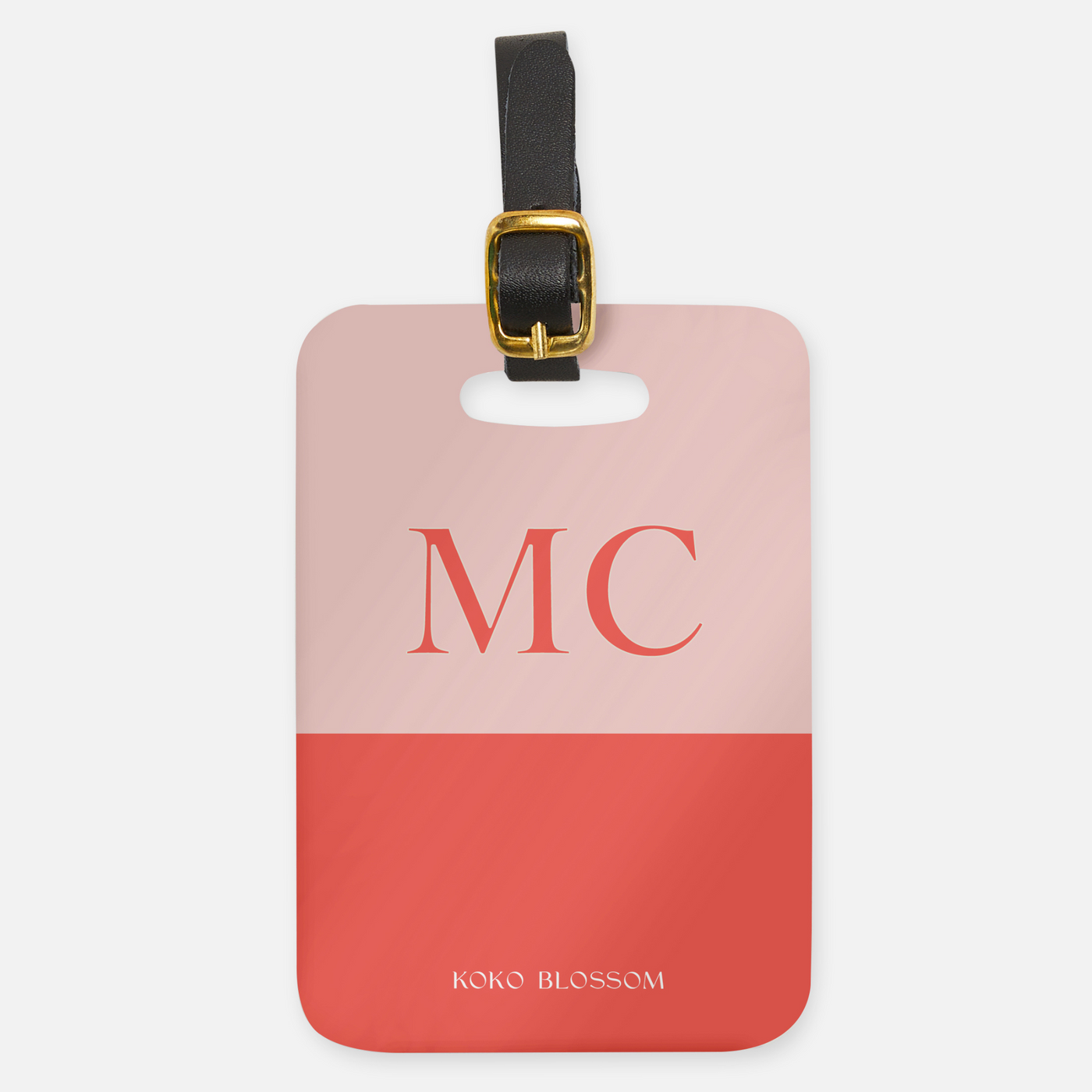 Personalised Luggage Tag | Colourblock in Watermelon + Blush