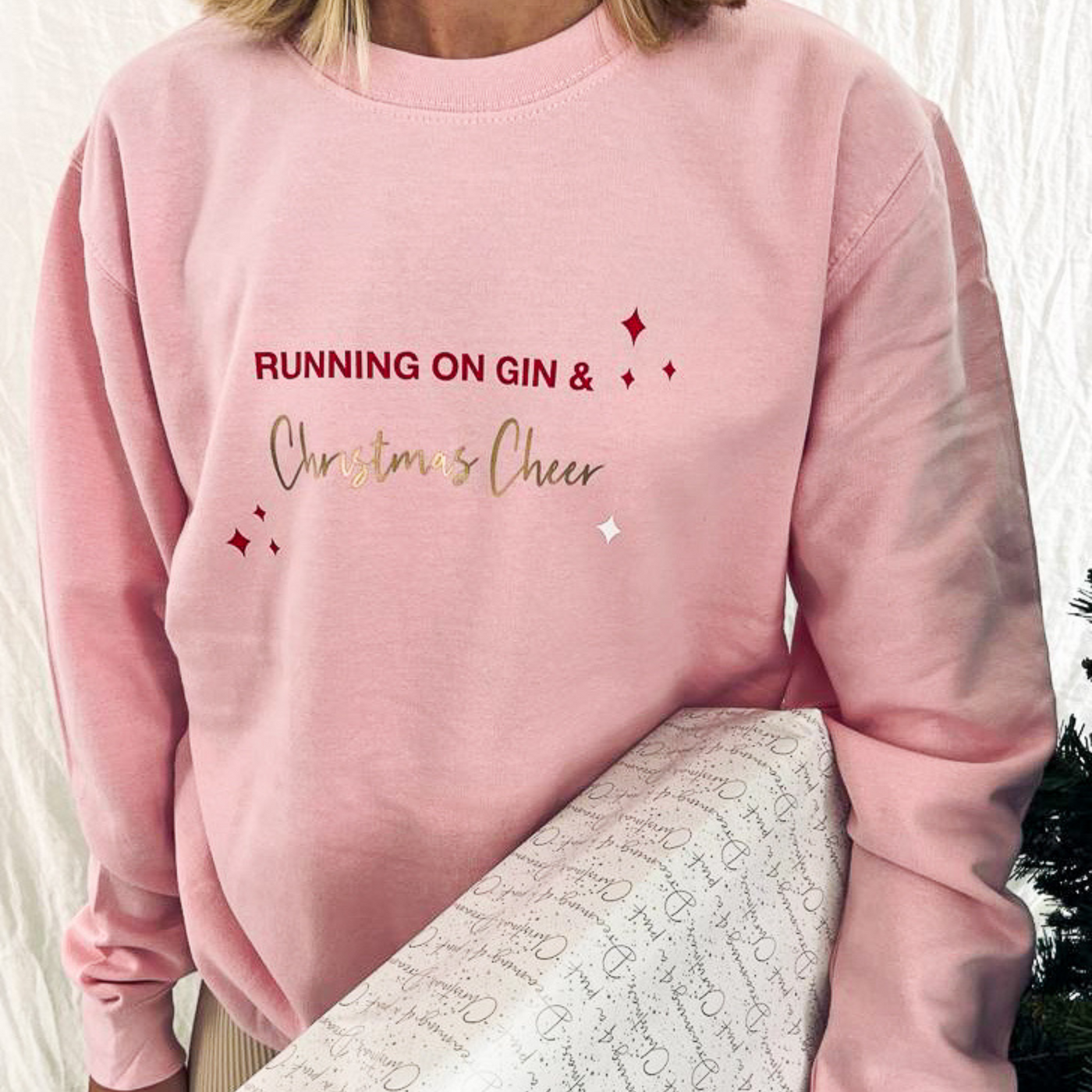 Christmas Cheer Personalised Sweatshirt | Pink