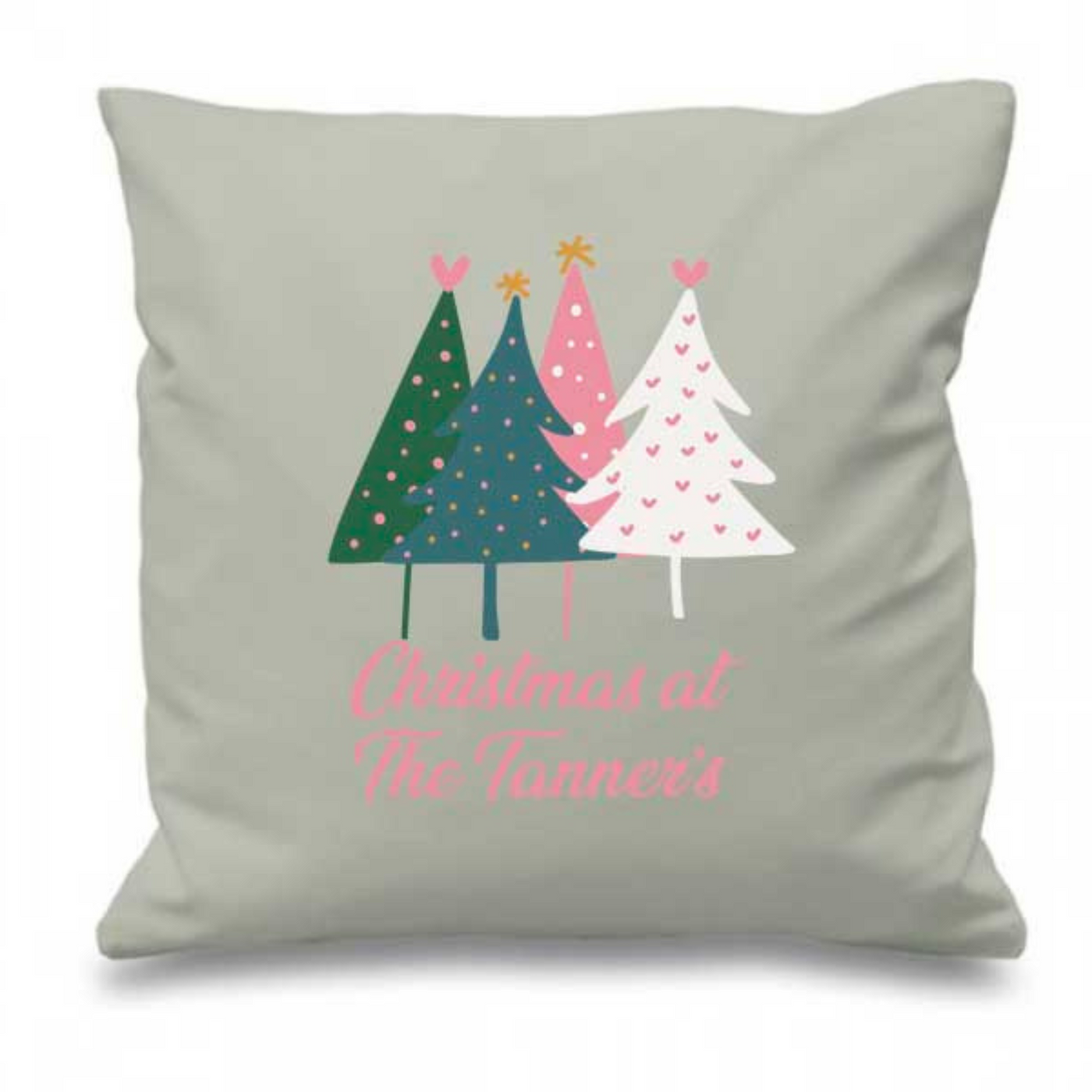 Christmas Trees Personalised Cushion