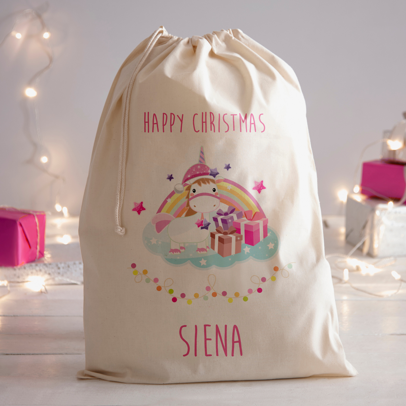 Personalised Santa Sack | Christmas Unicorn