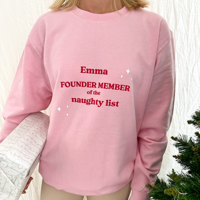 Naughty List Personalised Sweatshirt | Pink