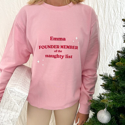 Naughty List Personalised Sweatshirt | Pink