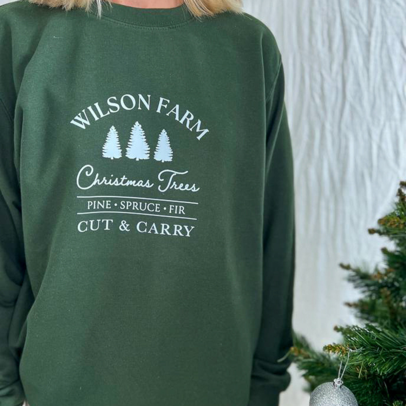 Personalised Winter Farm Sweatshirt | Green