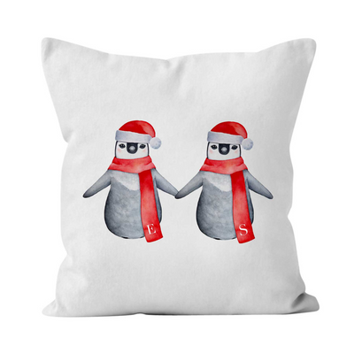 Christmas Penguin Personalised Cushion