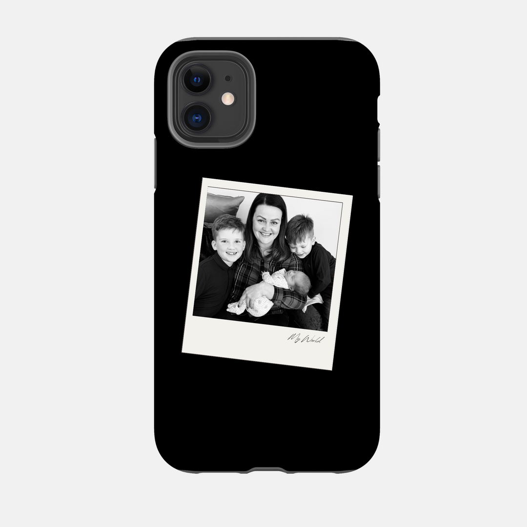 Personalised Phone Case Polaroid in Black
