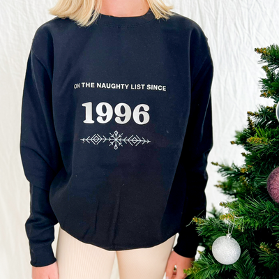 Naughty List Personalised Sweatshirt | Black