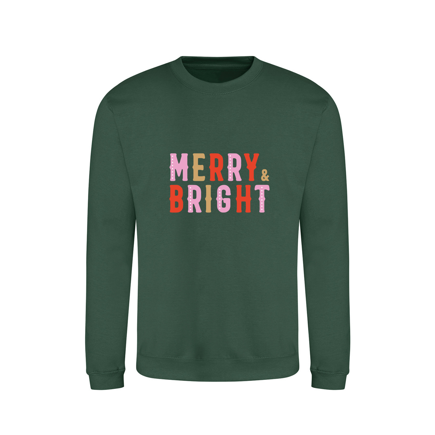 Merry & Bright Christmas Sweatshirt | Green