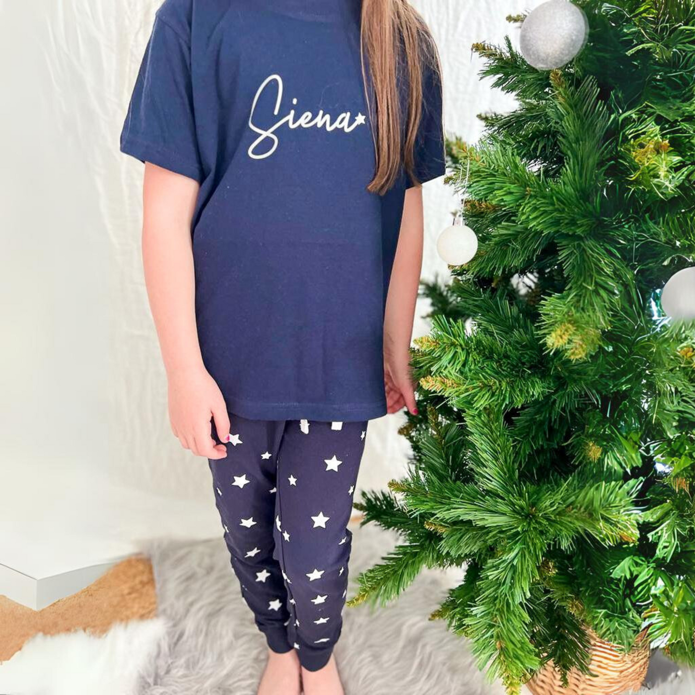 Silver Star Personalised Christmas Pyjamas | Kids