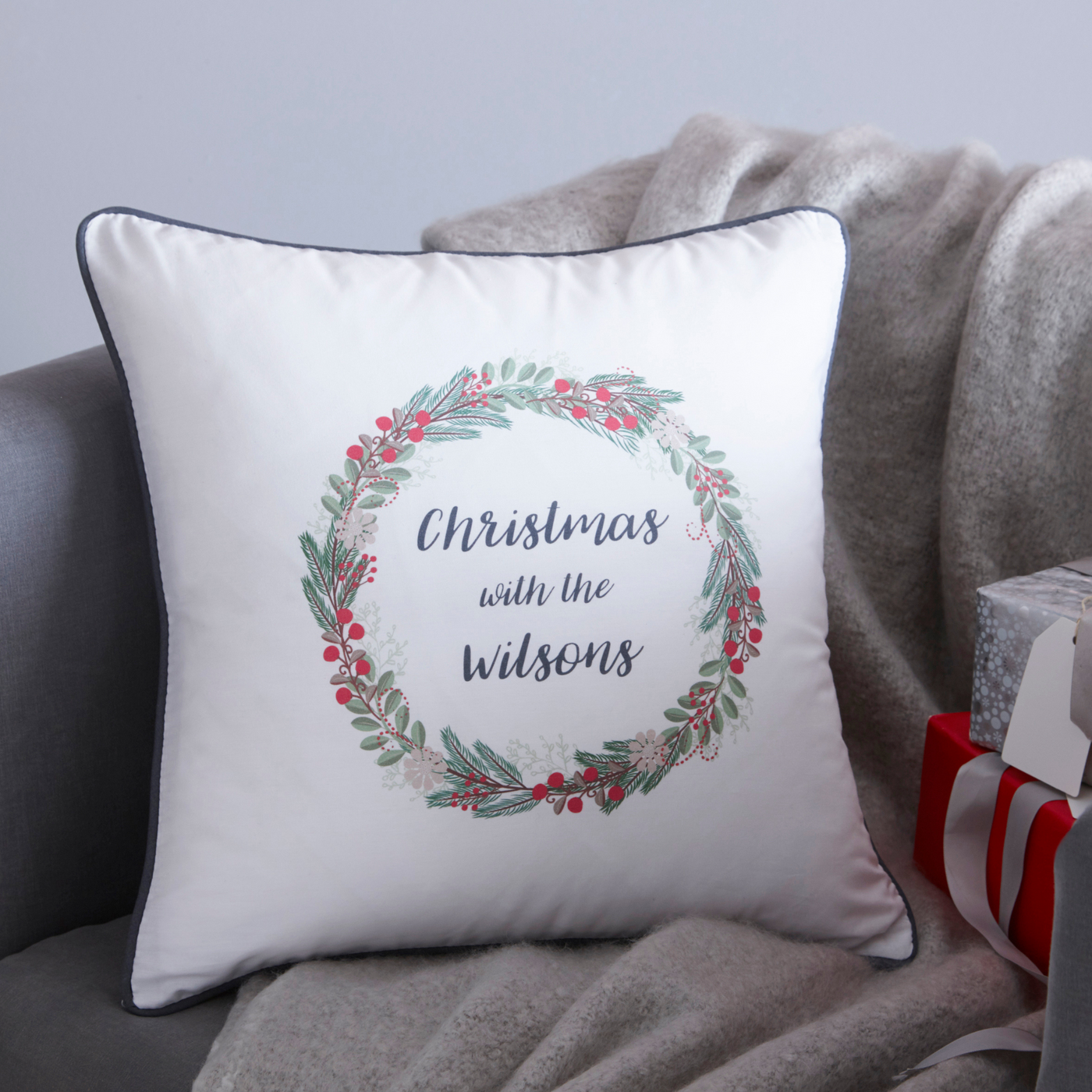 Christmas Berry Personalised Cushion