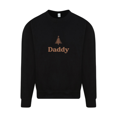 Mens Personalised Christmas Tree Sweatshirt | Black