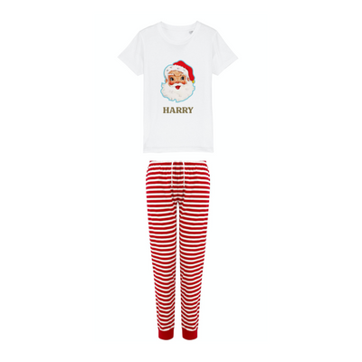 Retro Santa Personalised Christmas Pyjamas | Kids