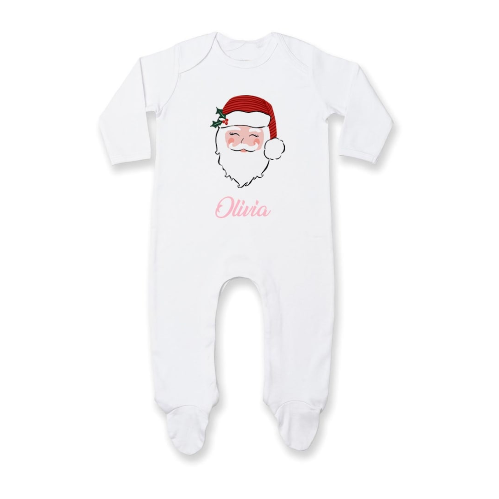 Pink Santa Personalised Christmas Pyjamas | Baby