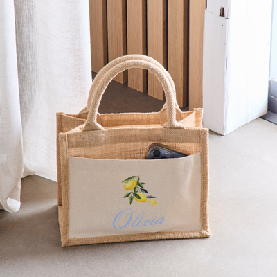 Jute Lemon Tote | Set of Two