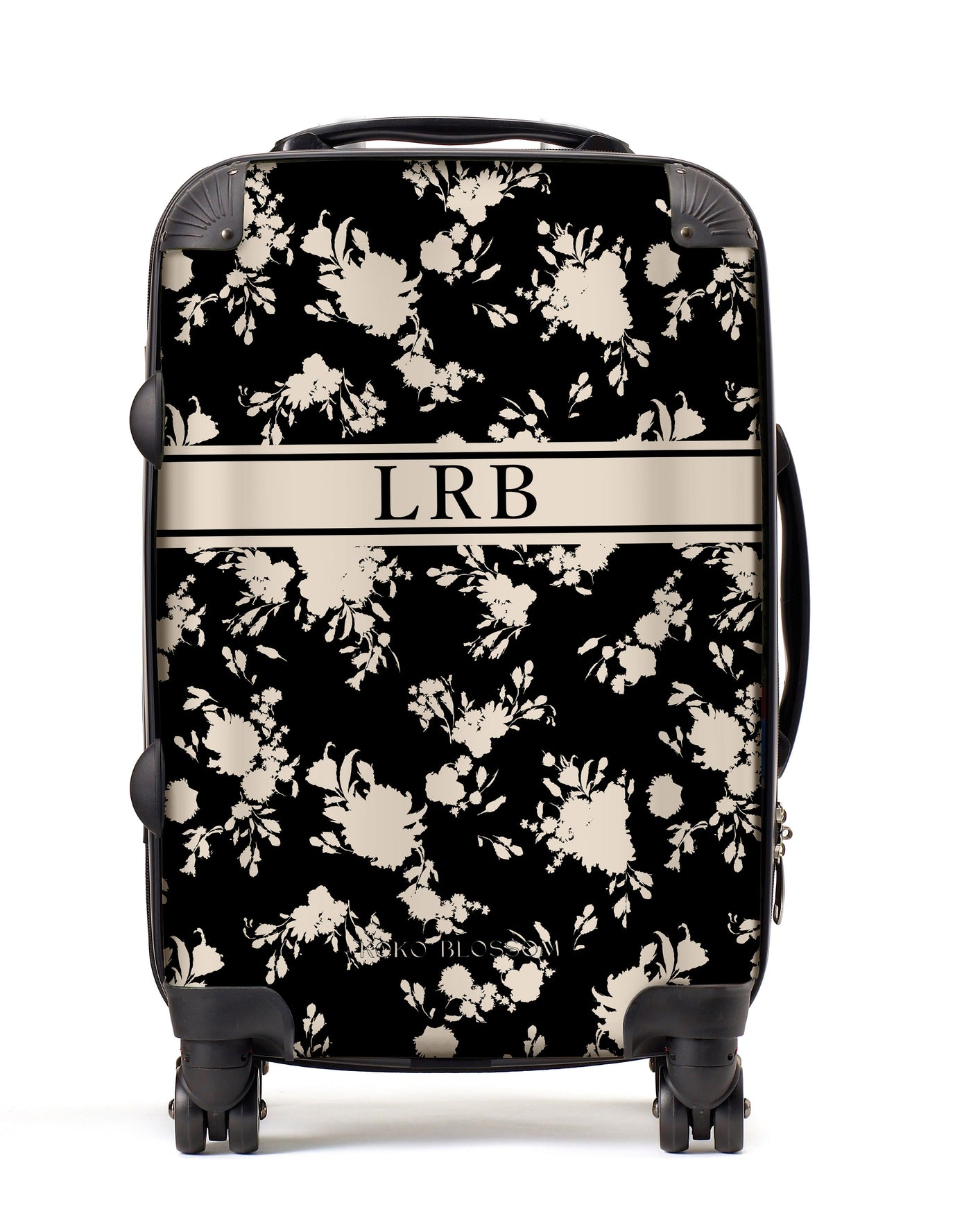 Personalised Suitcase | Black Floral