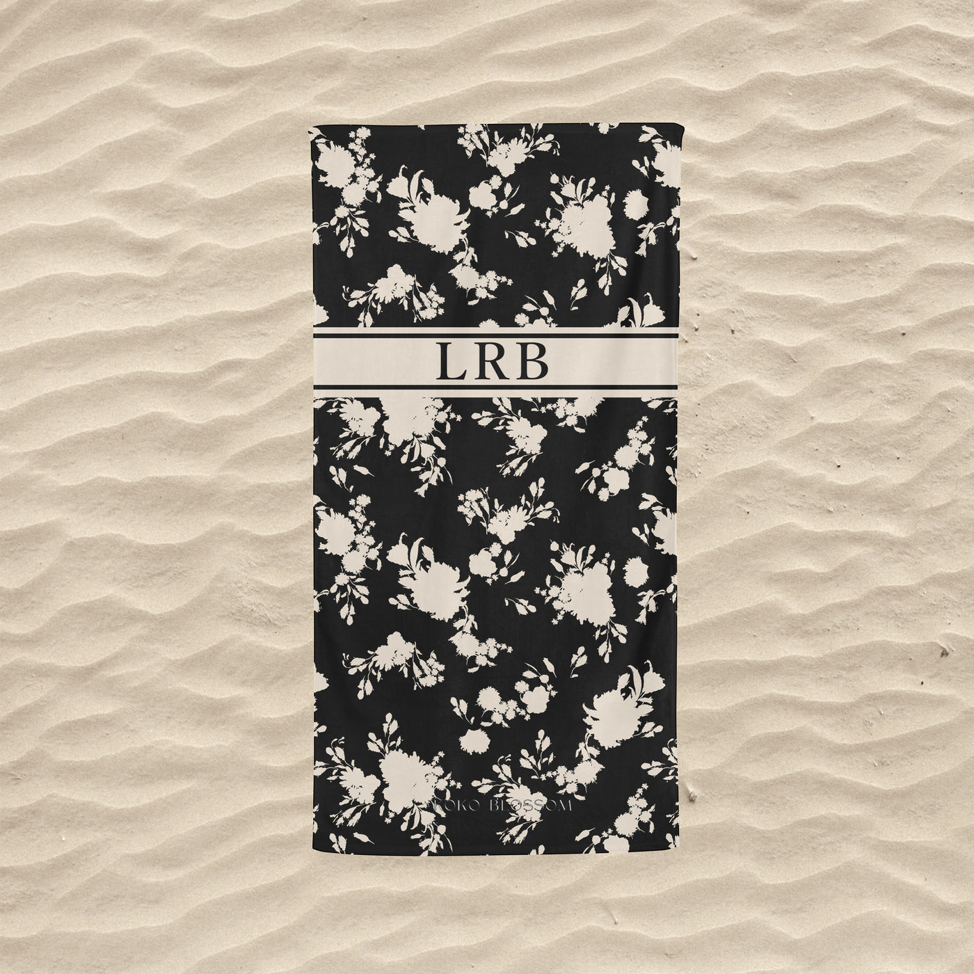 Personalised Towel | Black Floral