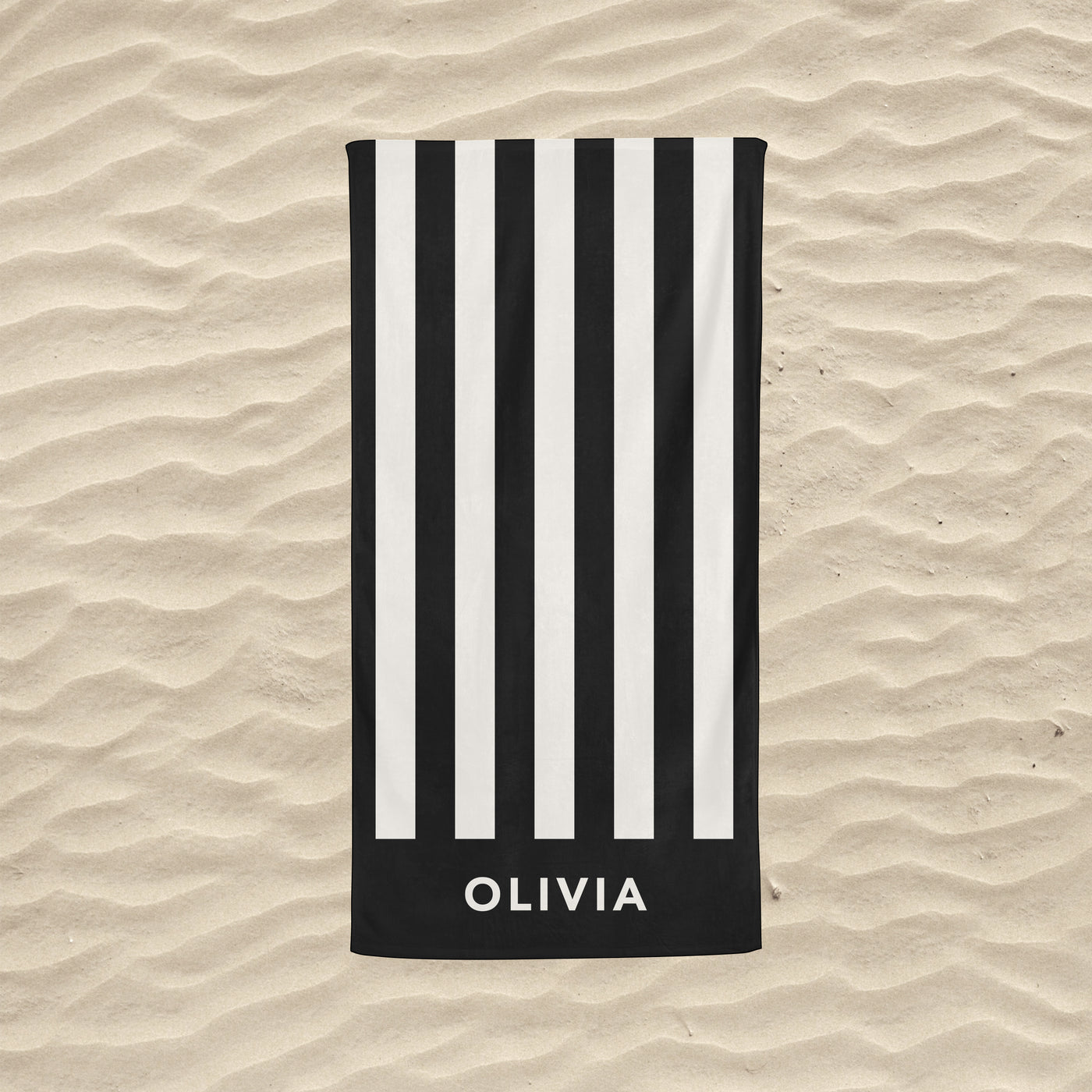 Personalised Towel | Black Stripe