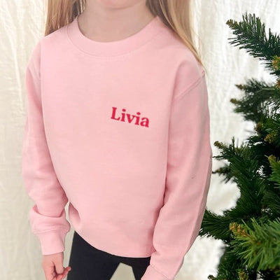 Kids Personalised Sweatshirt | Pink