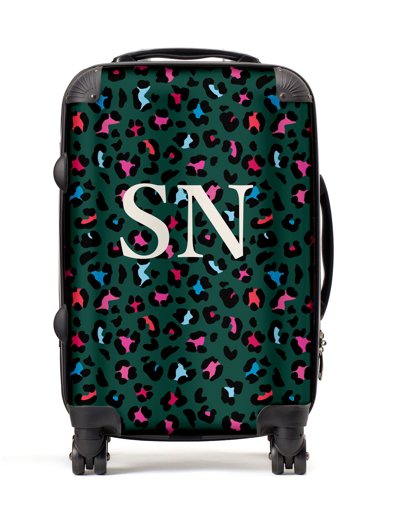 Personalised Suitcase | Leopard Print in Green