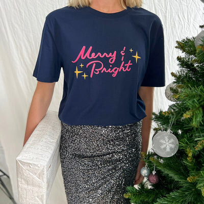 Merry and Bright T-Shirt | Navy