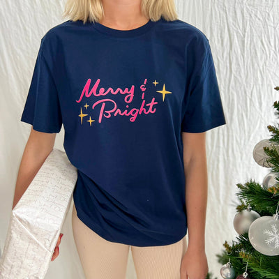 Merry and Bright T-Shirt | Navy