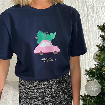 Christmas Car T-shirt | Navy