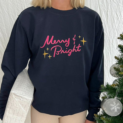 Merry and Bright Sweatshirt | Navy