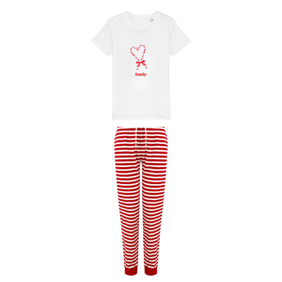 Candy Cane Personalised Christmas Pyjamas | Women