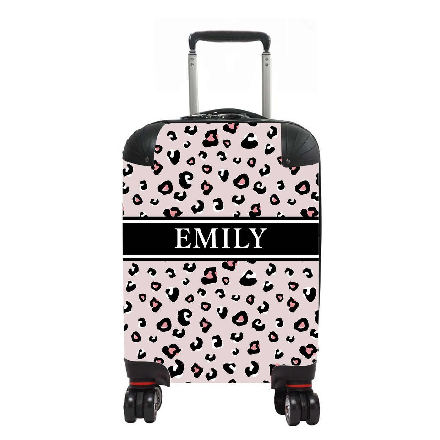 Kids Personalised Suitcase | Leopard Print in Blush