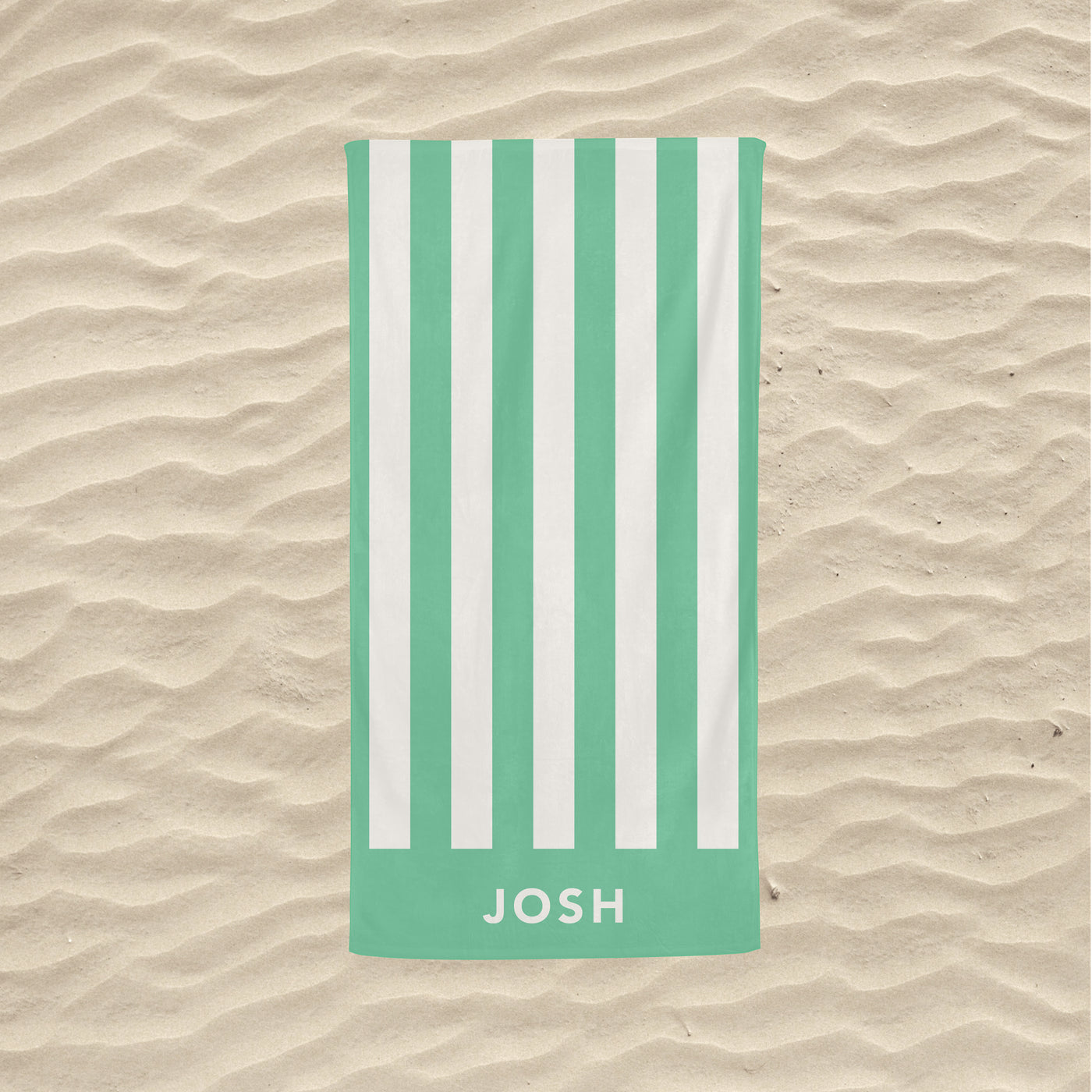 Personalised Towel | Mint Stripe