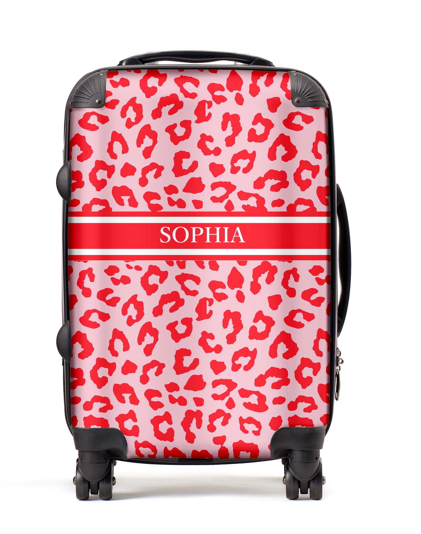 Personalised Suitcase | Leopard Print in Pink