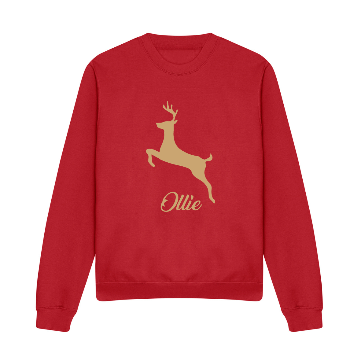 Kids Reindeer Personalised Sweatshirt | Red