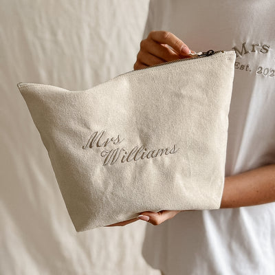 Embroidered Personalised Pouch