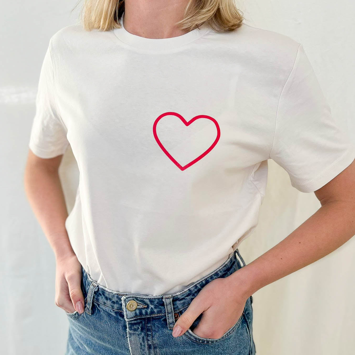 Heart T-shirt | Cream