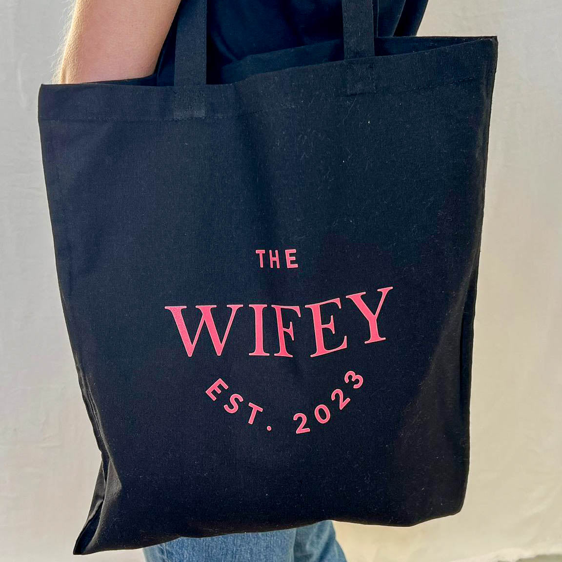 The Wifey Personalised Tote Bag | Black