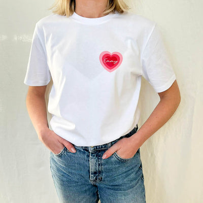 Personalised Heart T-Shirt | White