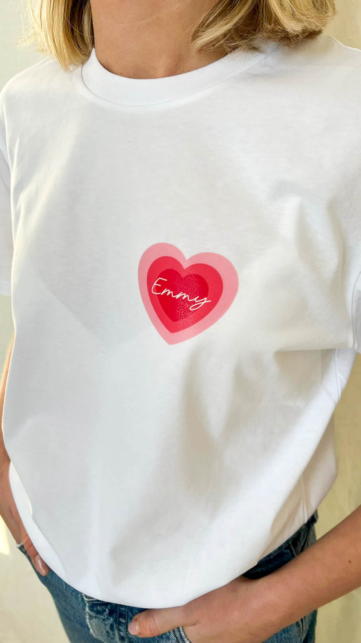 Personalised Heart T-Shirt | White