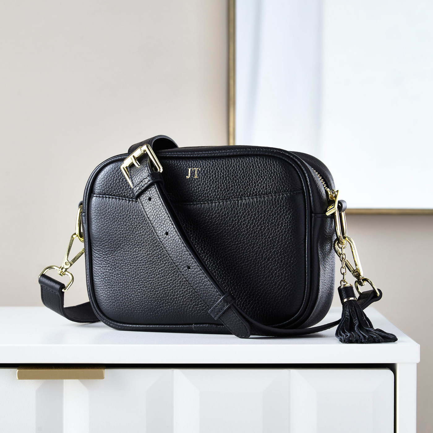 Pippa Crossover Bag with Interchangeable Strap - Jet Black