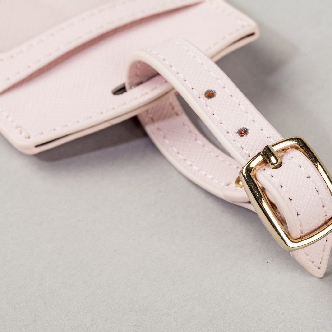 Personalised Luggage Tag | Pink Saffiano Leather