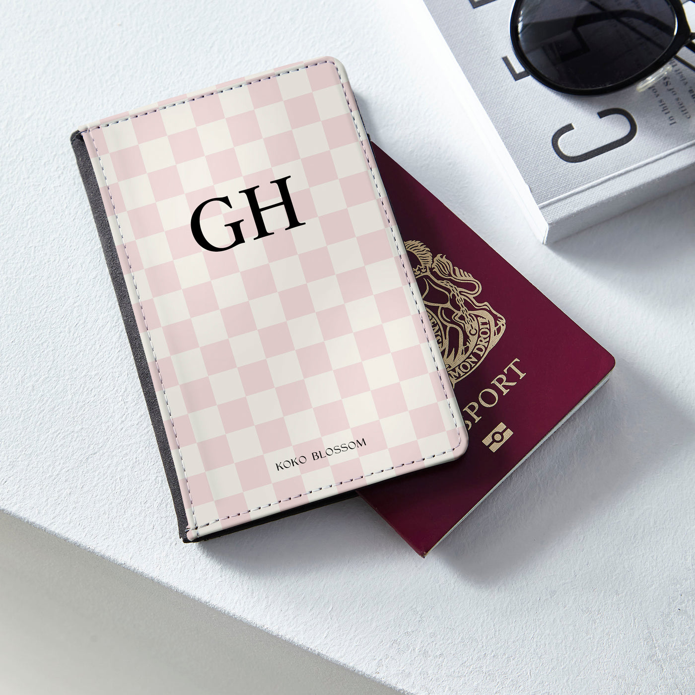 Personalised Passport Holder | Check in Blush