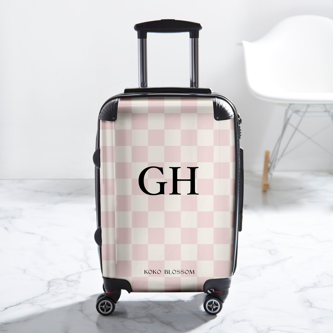 Personalised Suitcase | Checked in Blush