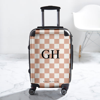 Personalised Suitcase | Checked in Caramel