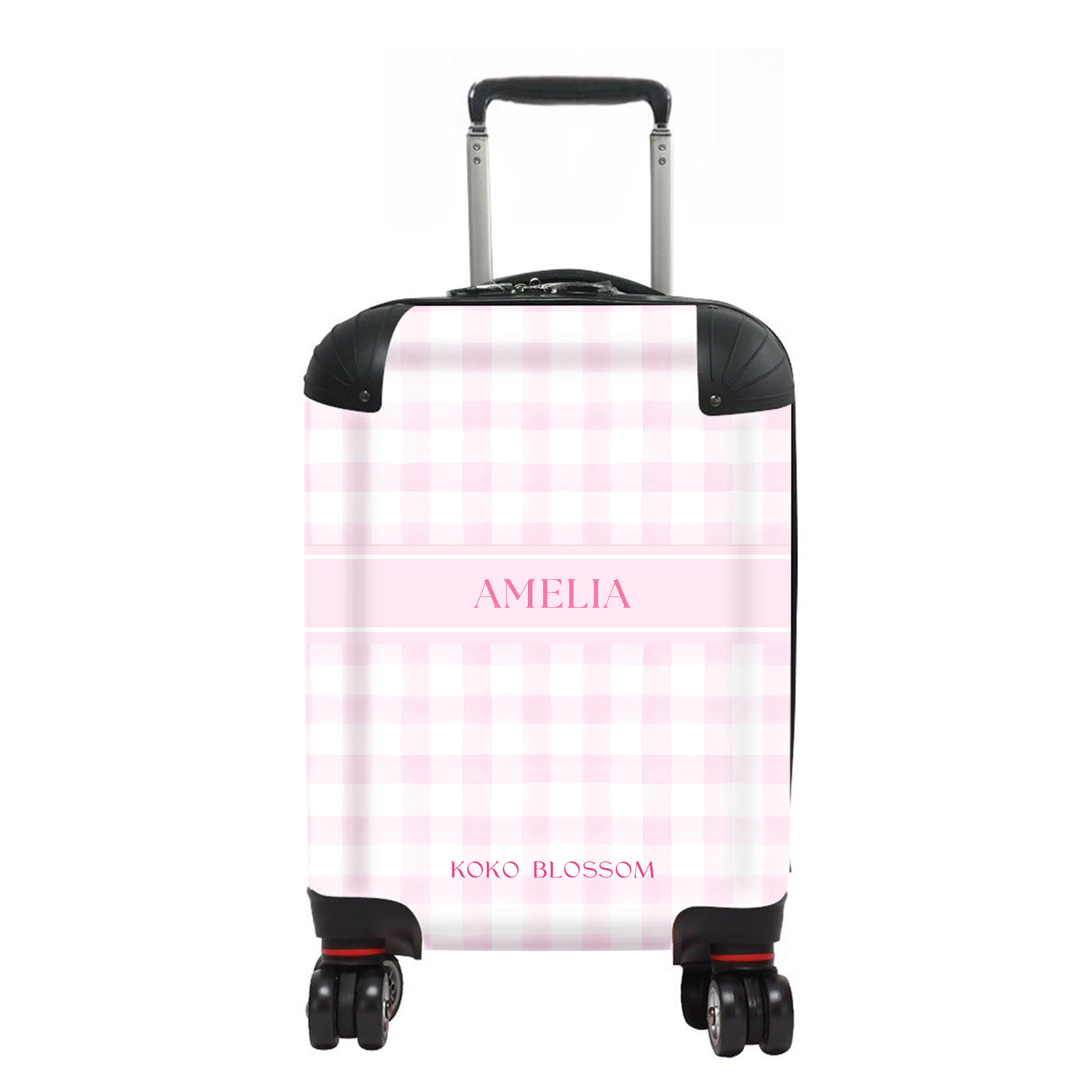 Kids Personalised Suitcase | Pink Checked